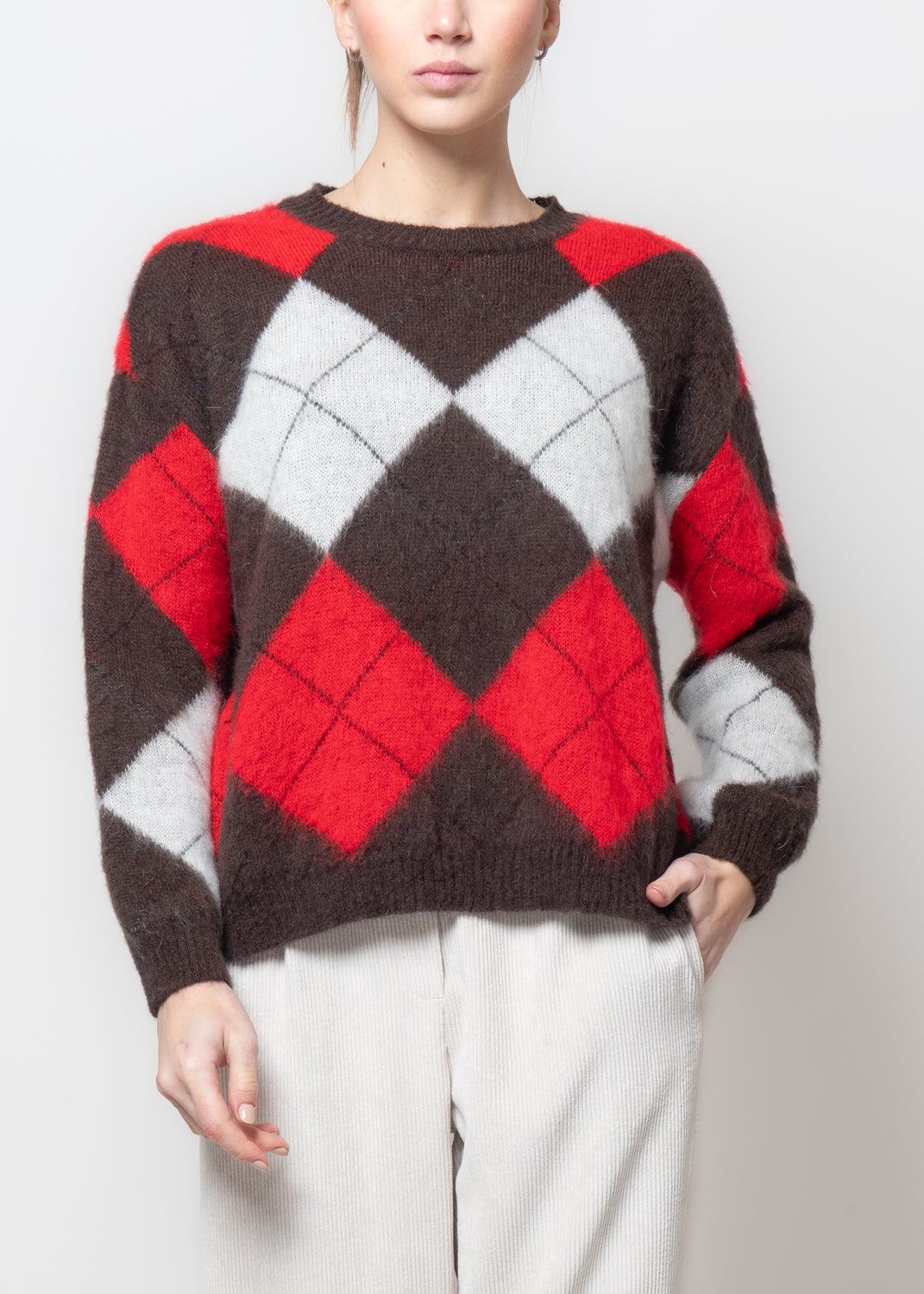 Maglia a rombi garzata