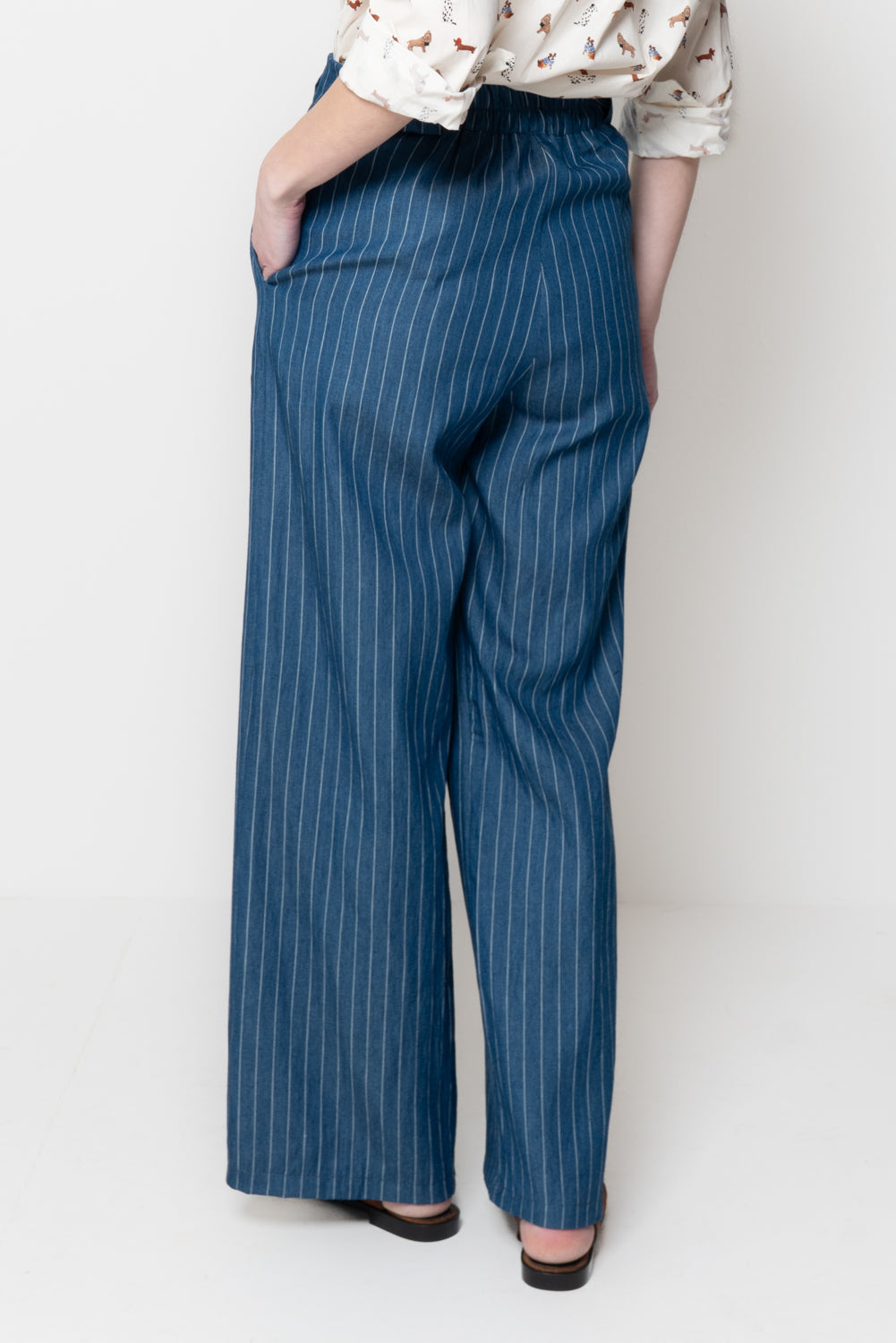 Pantaloni in tessuto gessato