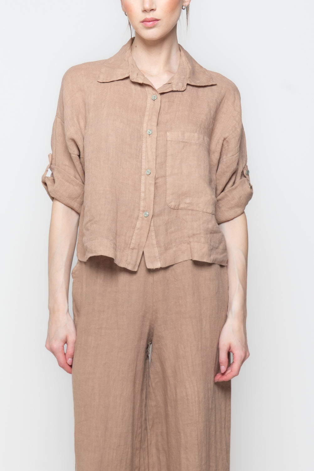 Camicia a scatola 100% lino