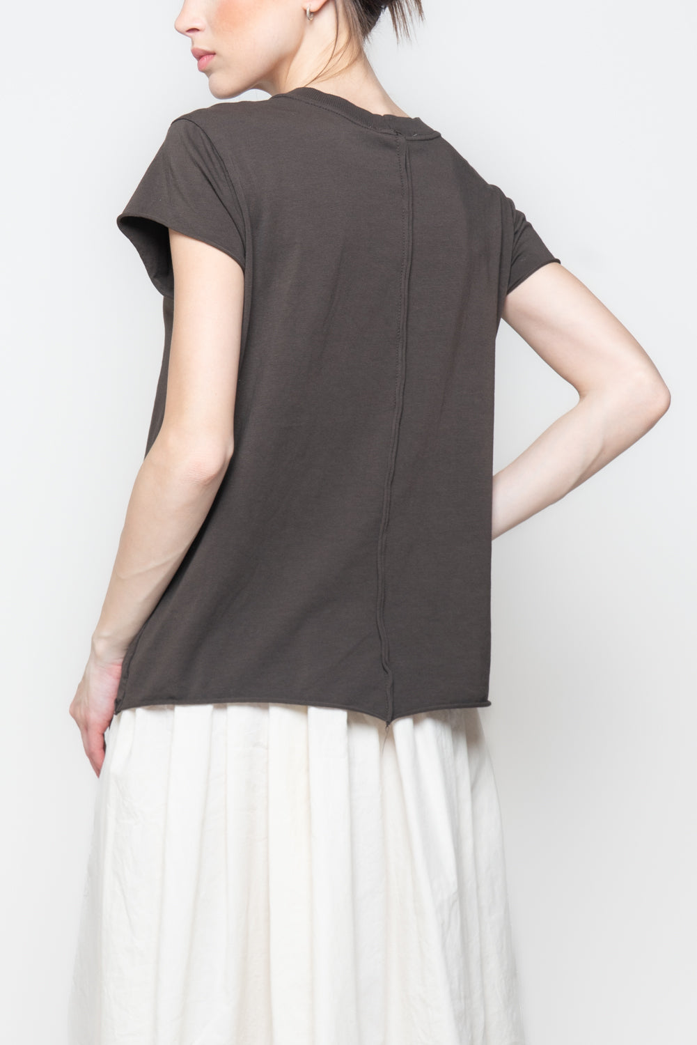 T-shirt Basica con Dettaglio Spalla