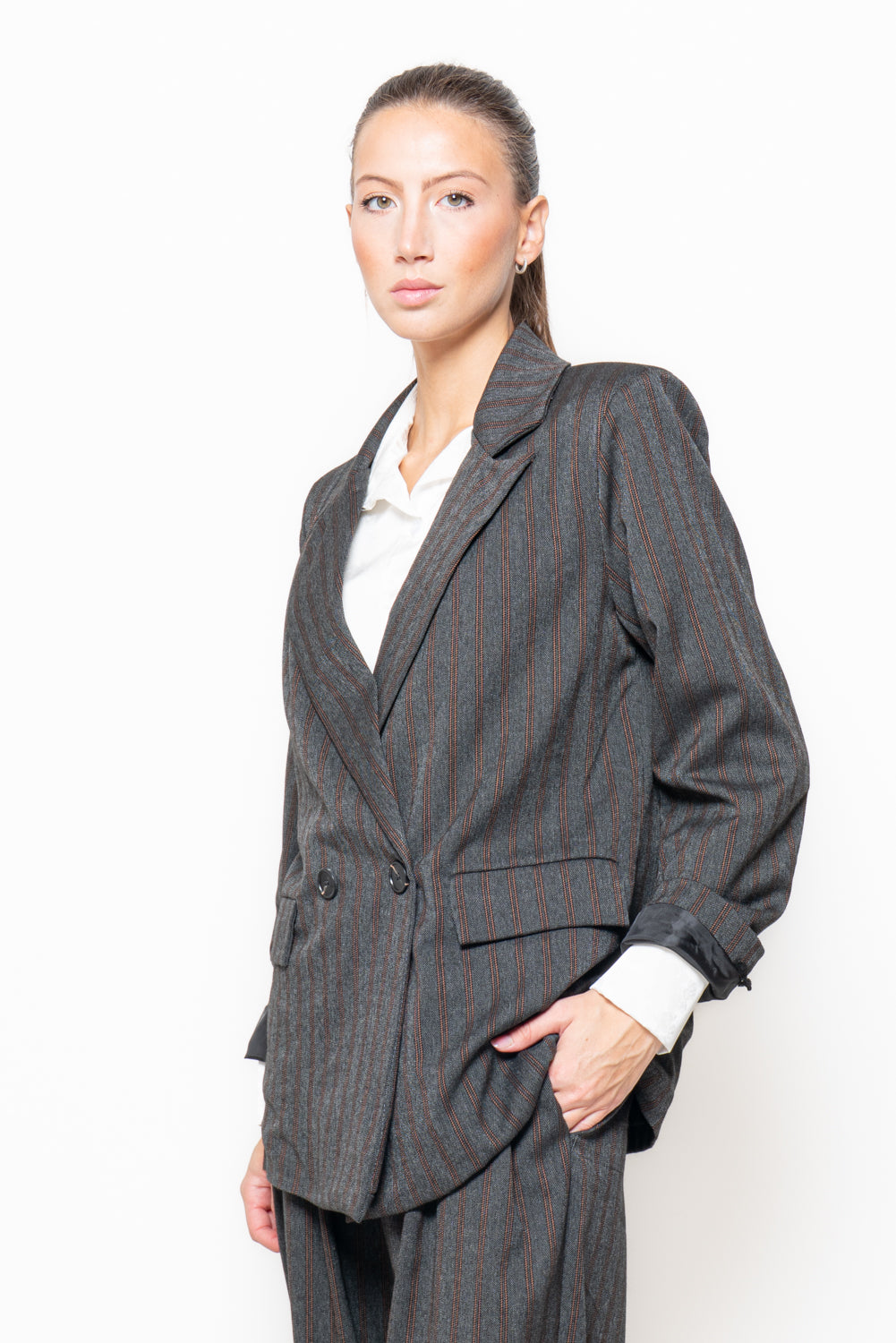Blazer gessato doppiopetto