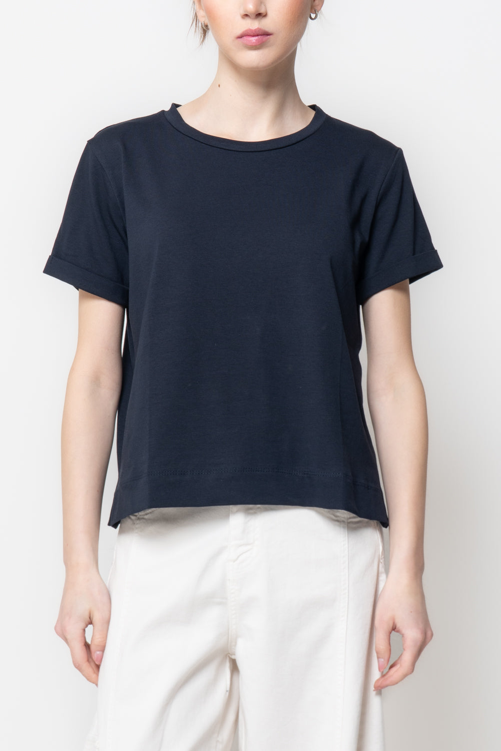 T-shirt con risvolto sulla manica