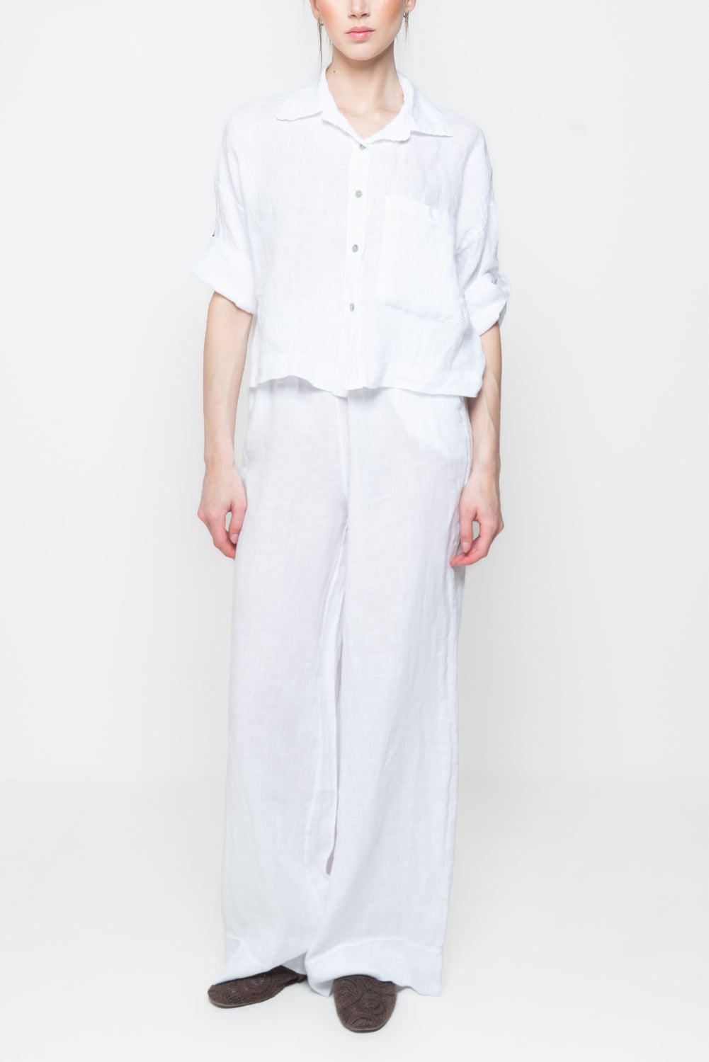 Camicia a scatola 100% lino
