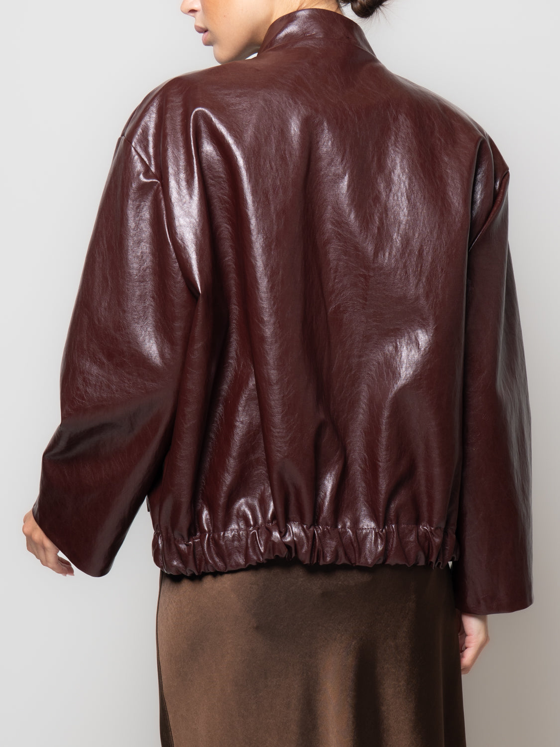 Bomber ecopelle lucida