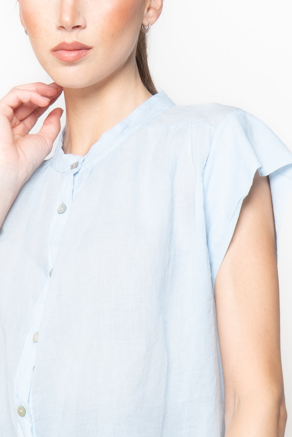 Blusa in mussola alla coreana