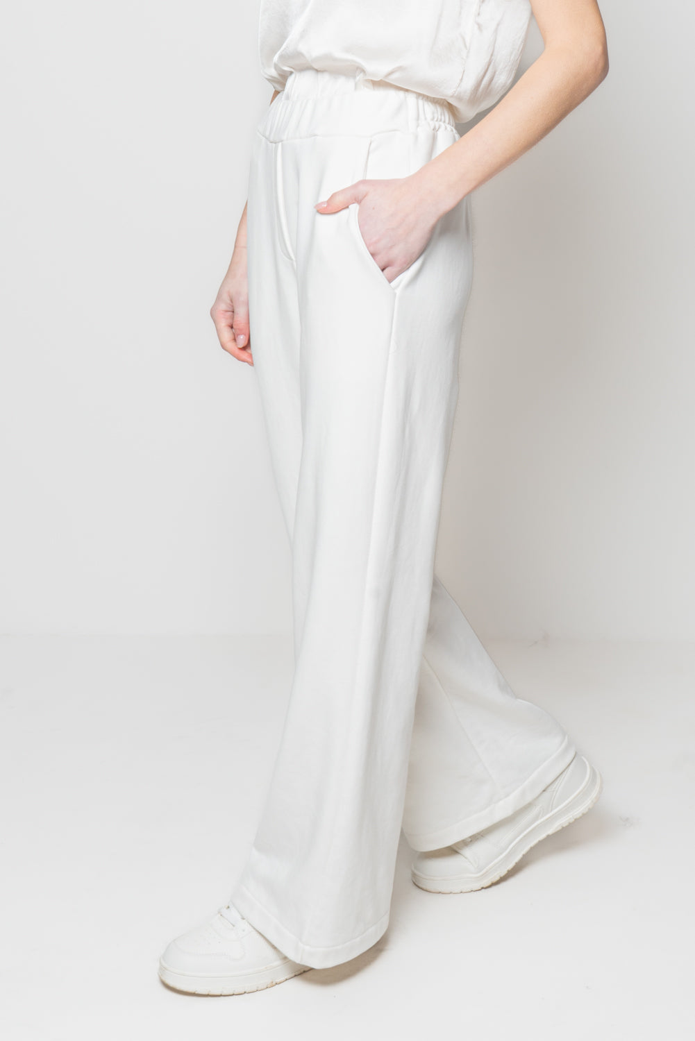 Pantaloni palazzo in felpa