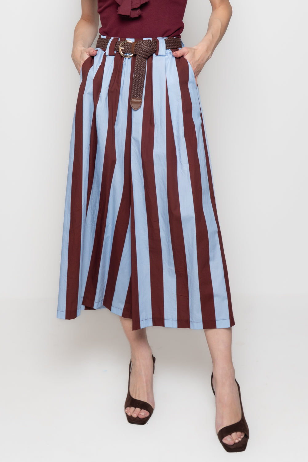 Gonna Pantalone a Righe Verticali