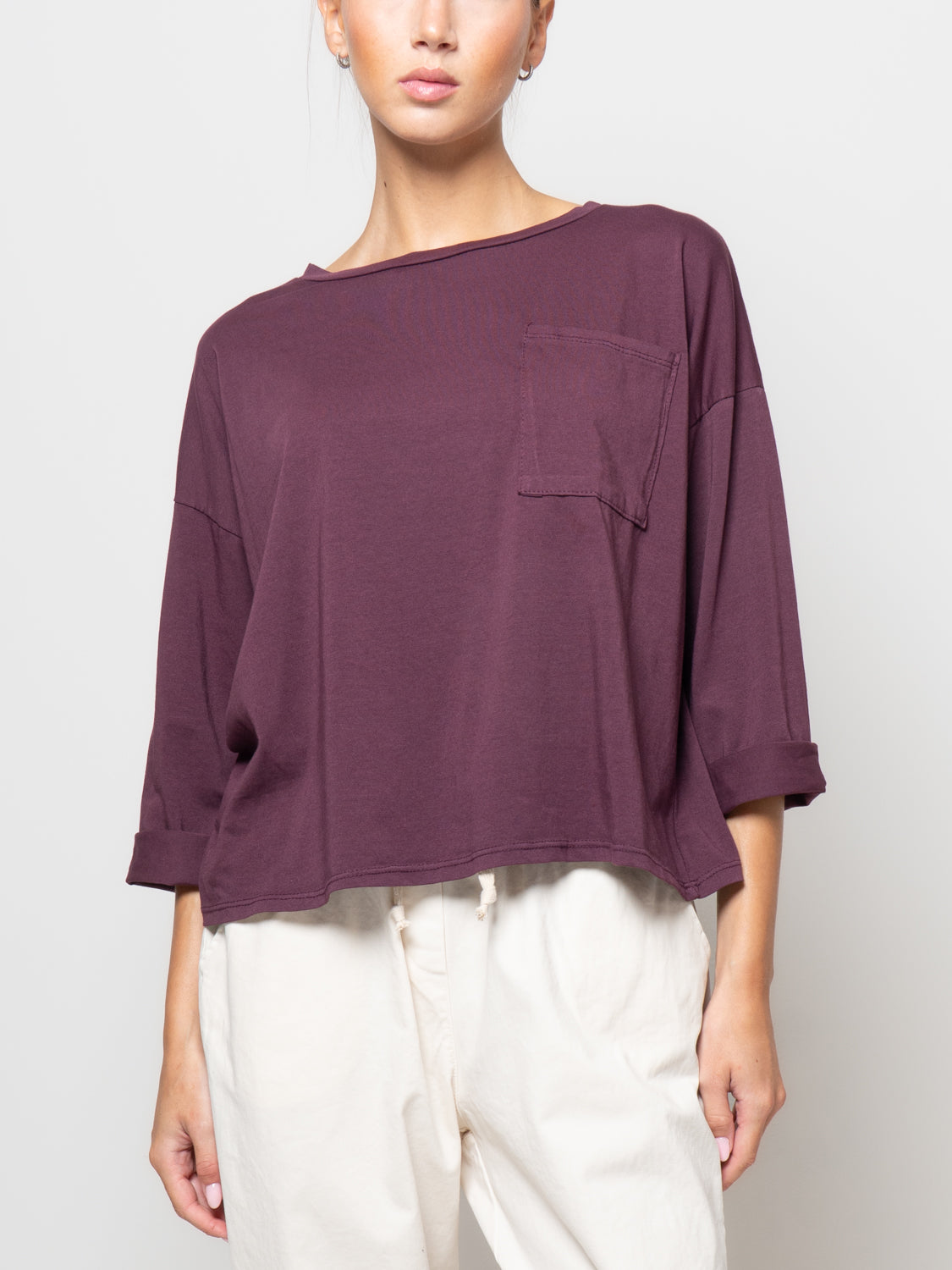 T shirt a manica lunga con tasca