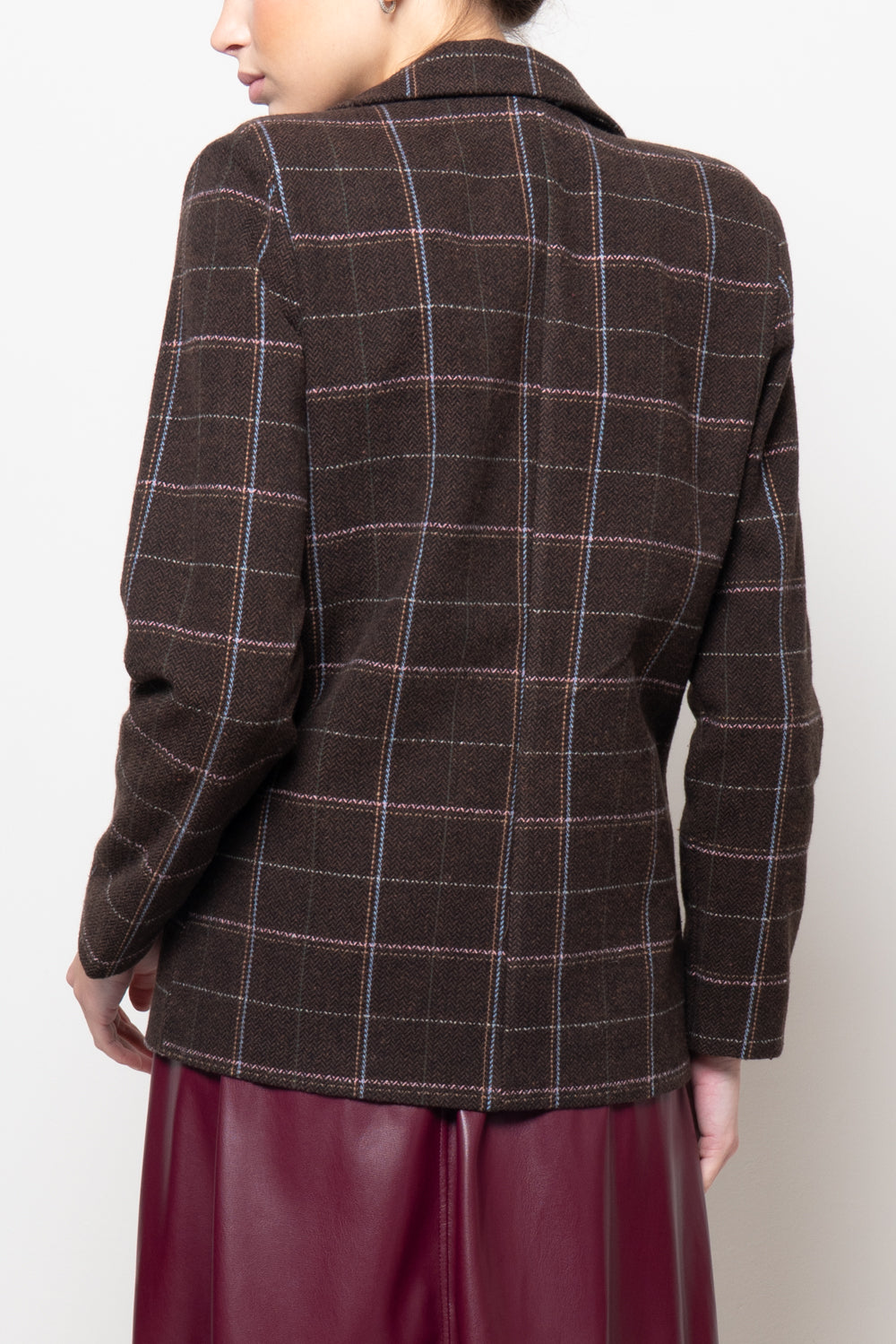 Giacca tartan monopetto