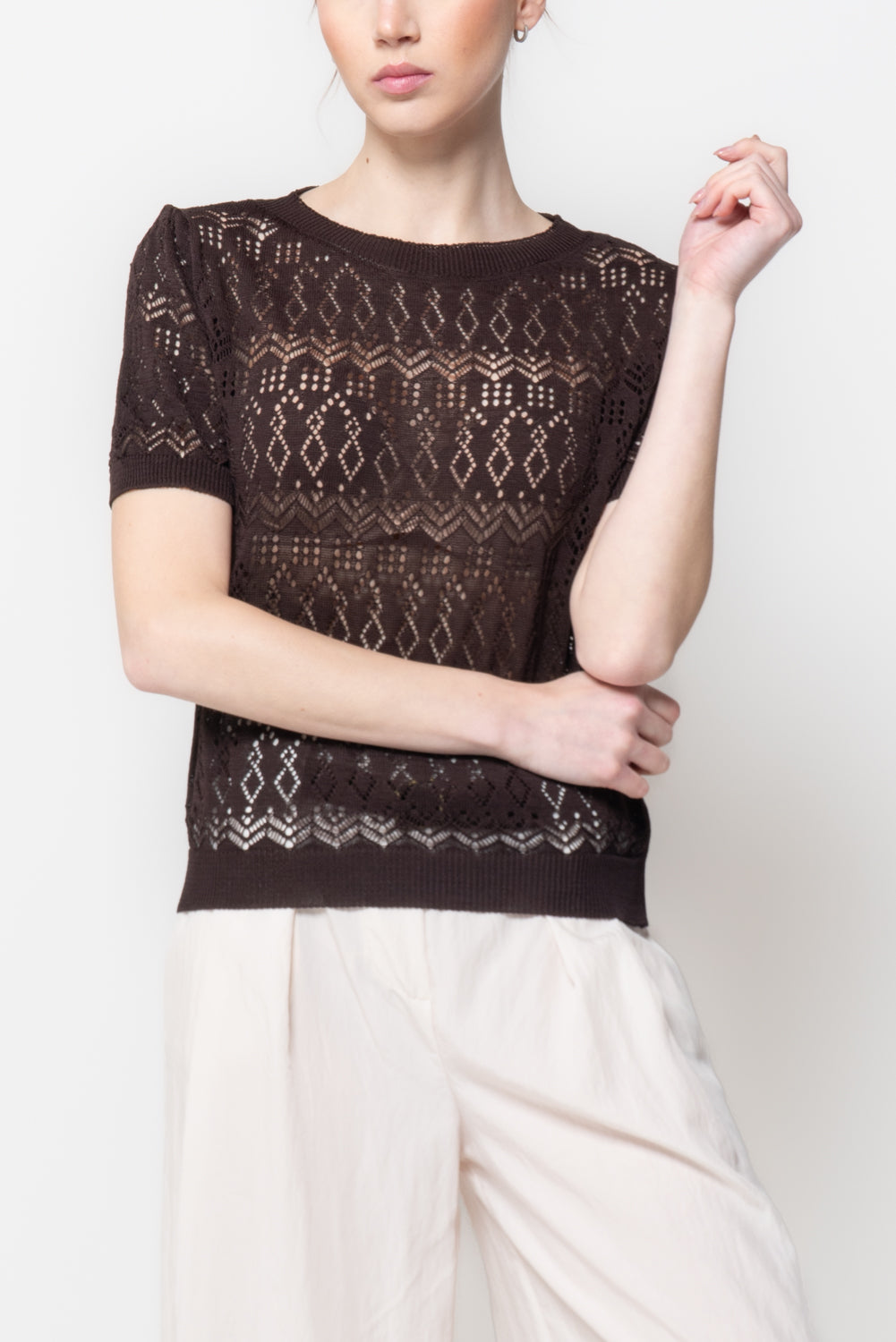 T-shirt in Maglia Traforata