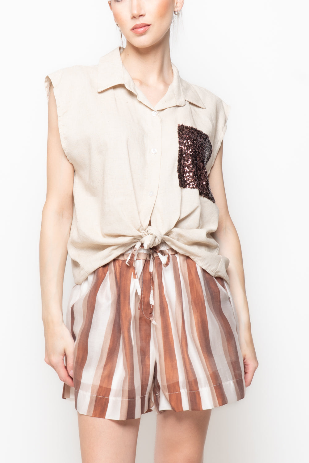 Camicia con Tasca in Paillettes