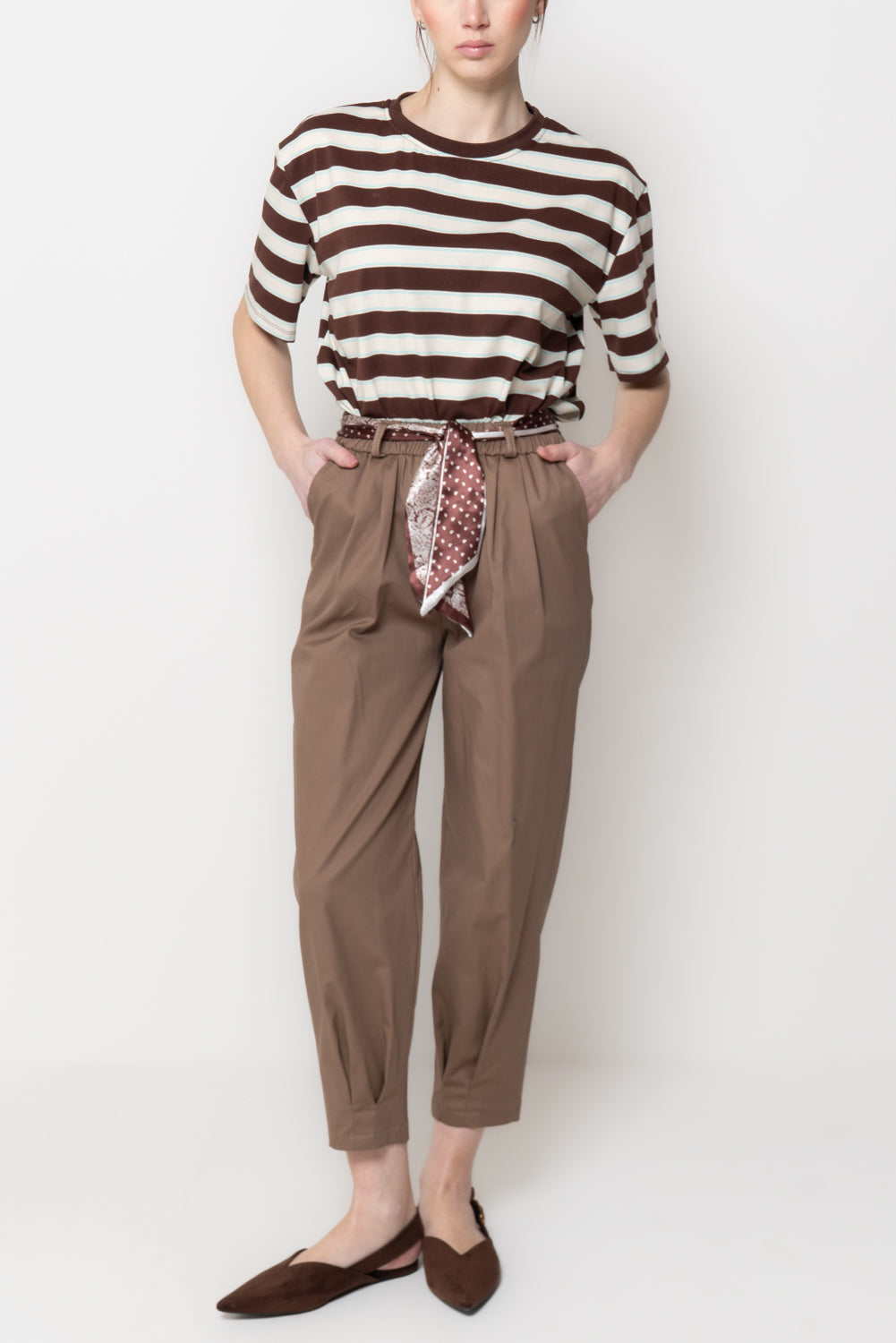 Pantaloni con Cintura Foulard