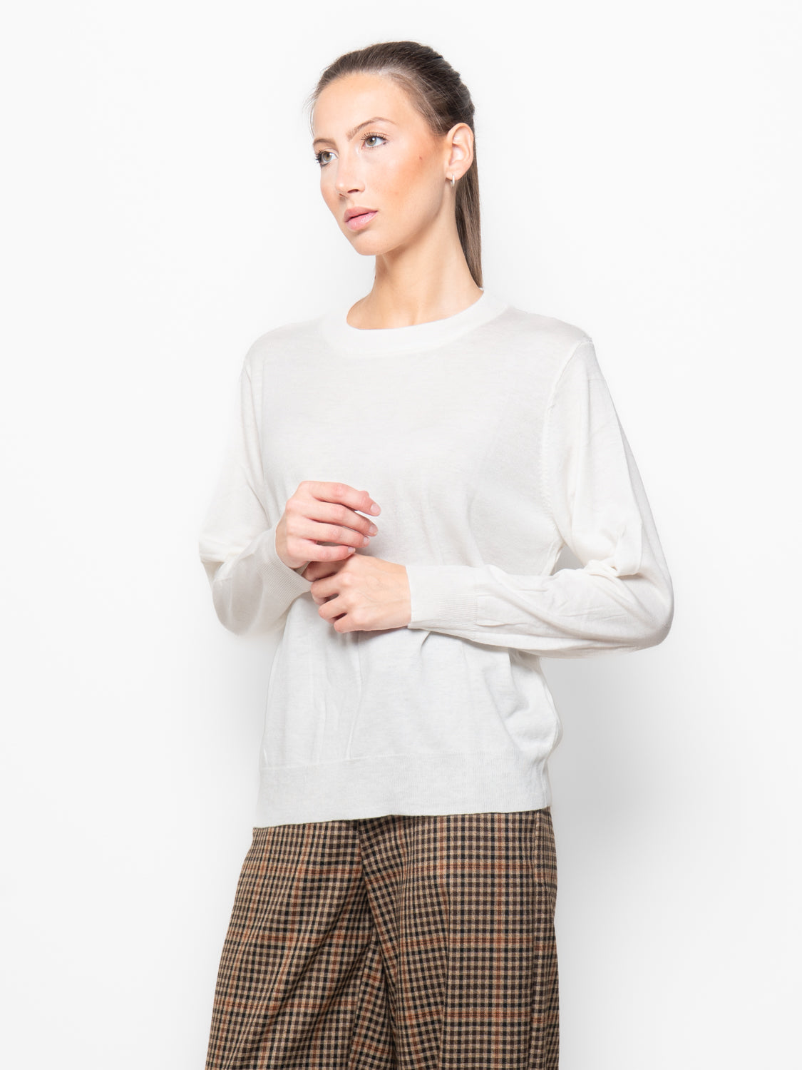 Maglione girocollo in misto cashmire