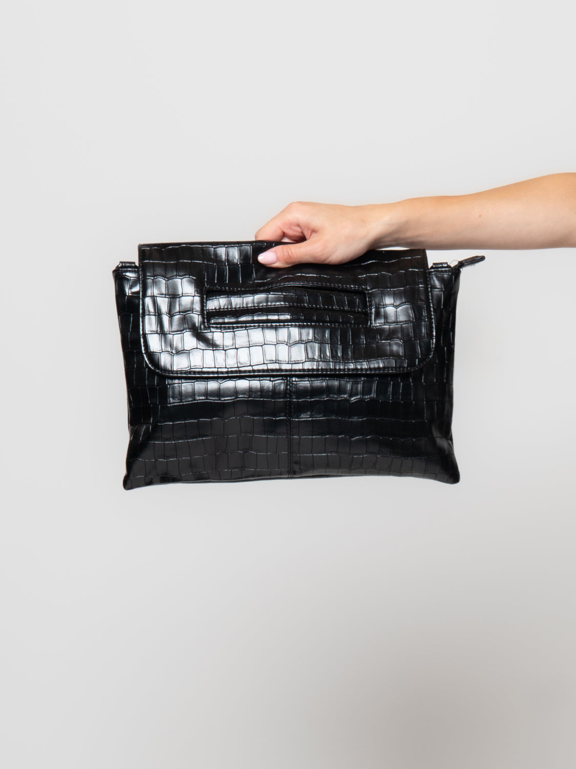 Pochette effetto coccodrillo  in similpelle