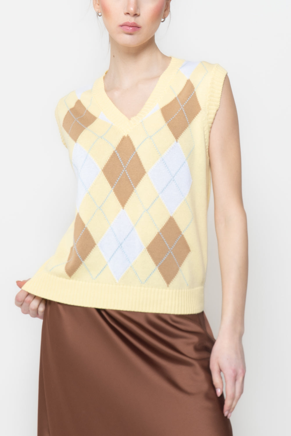 Gilet in Maglia a Rombi