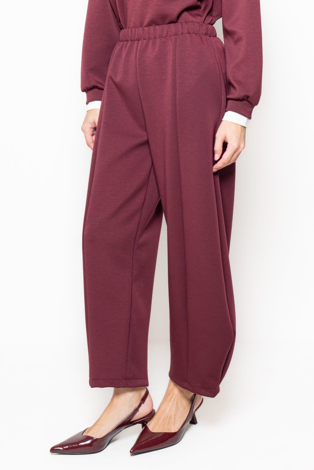 Pantalone barrel in ecopelle