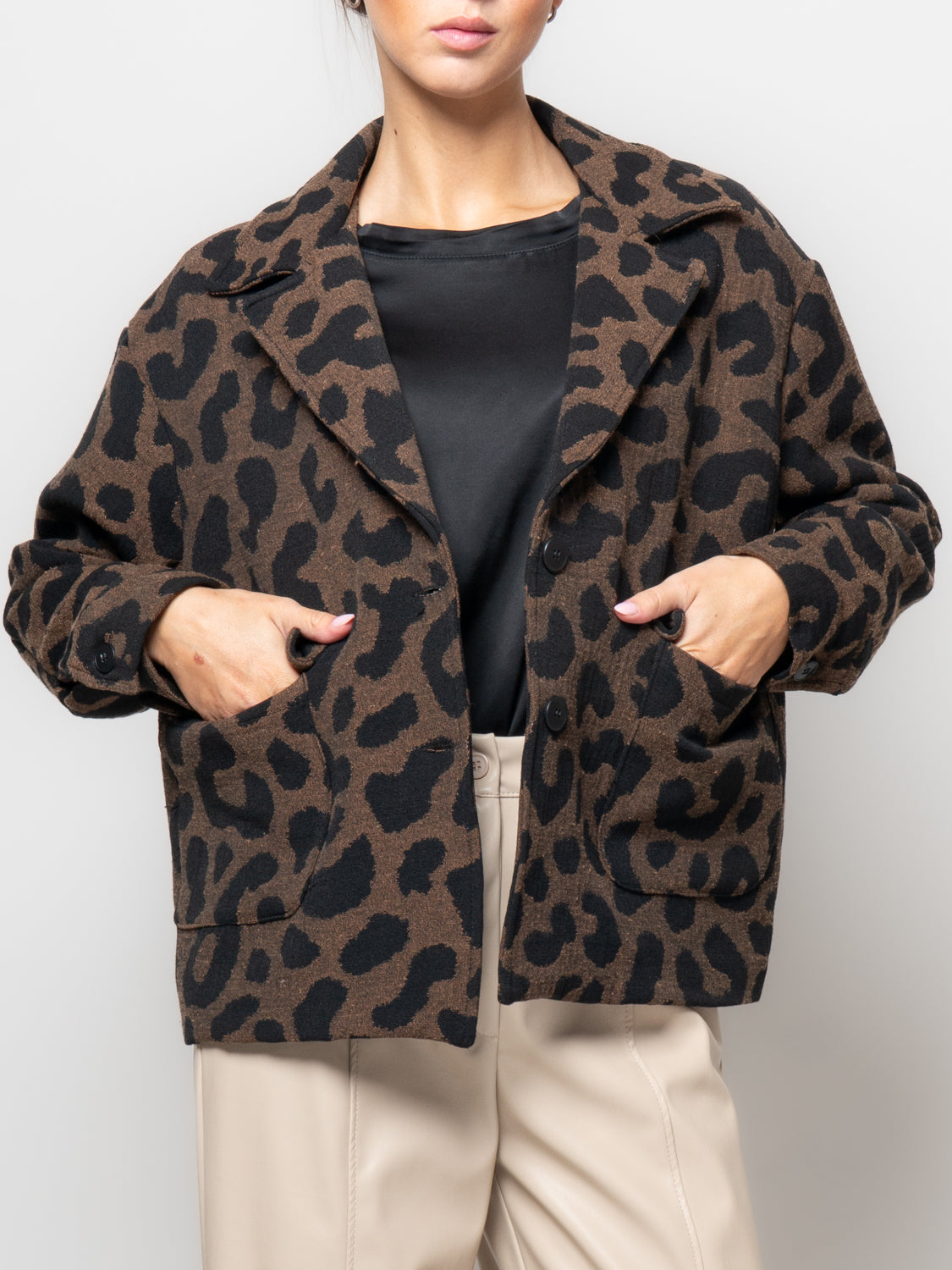 Giacca jaquard animalier