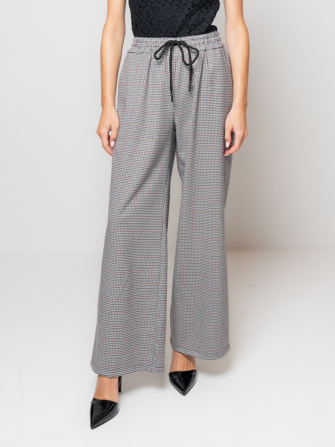 Pantalone pied de poule con coulisse