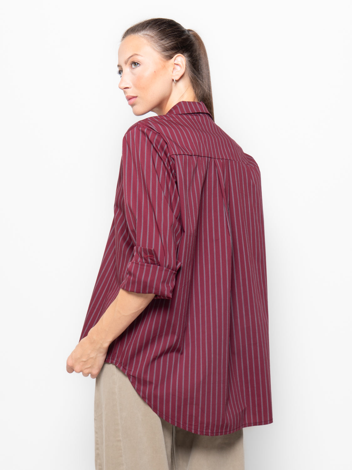 Camicia gessata oversize