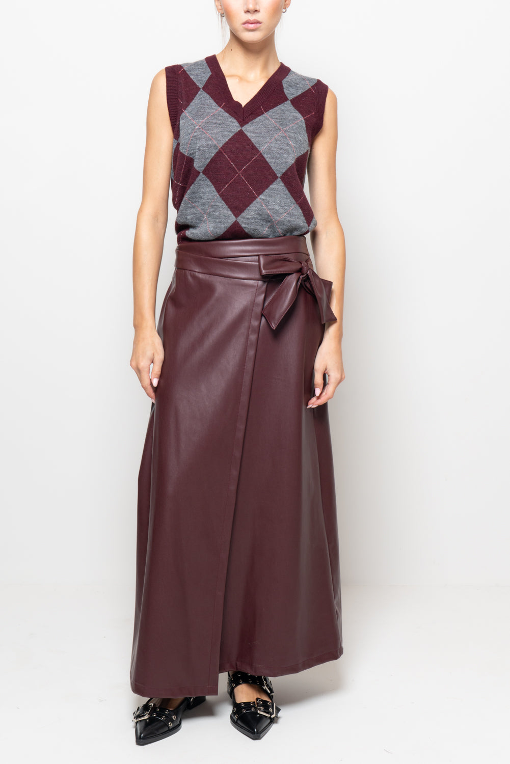 Gonna a portafoglio in similpelle