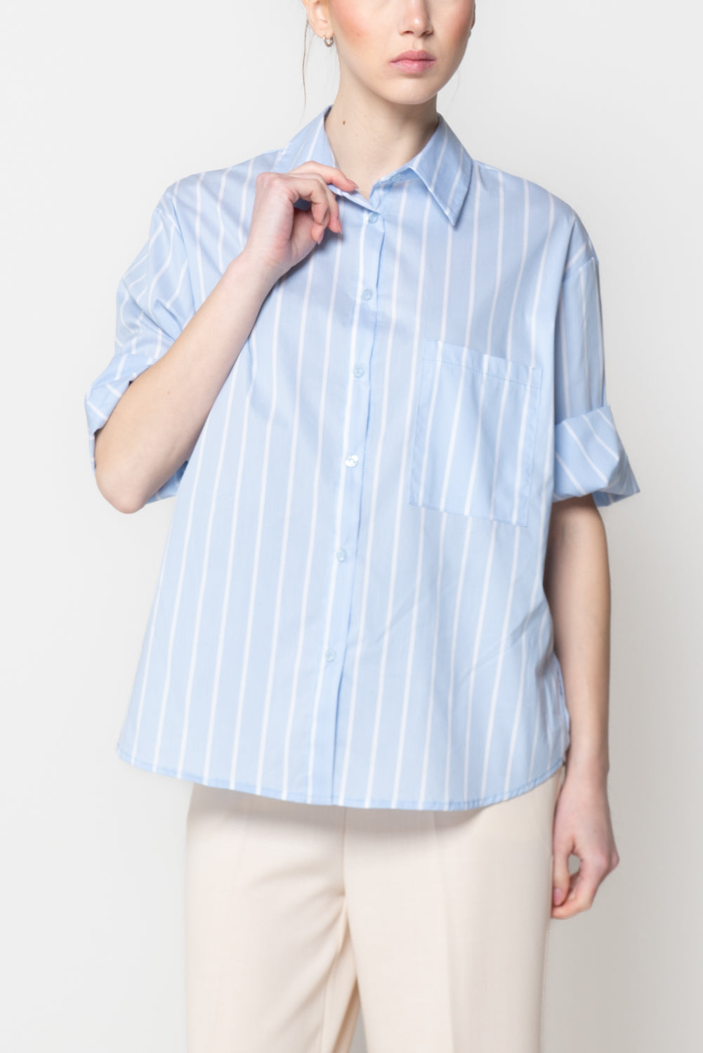 Camicia a righe con tasca