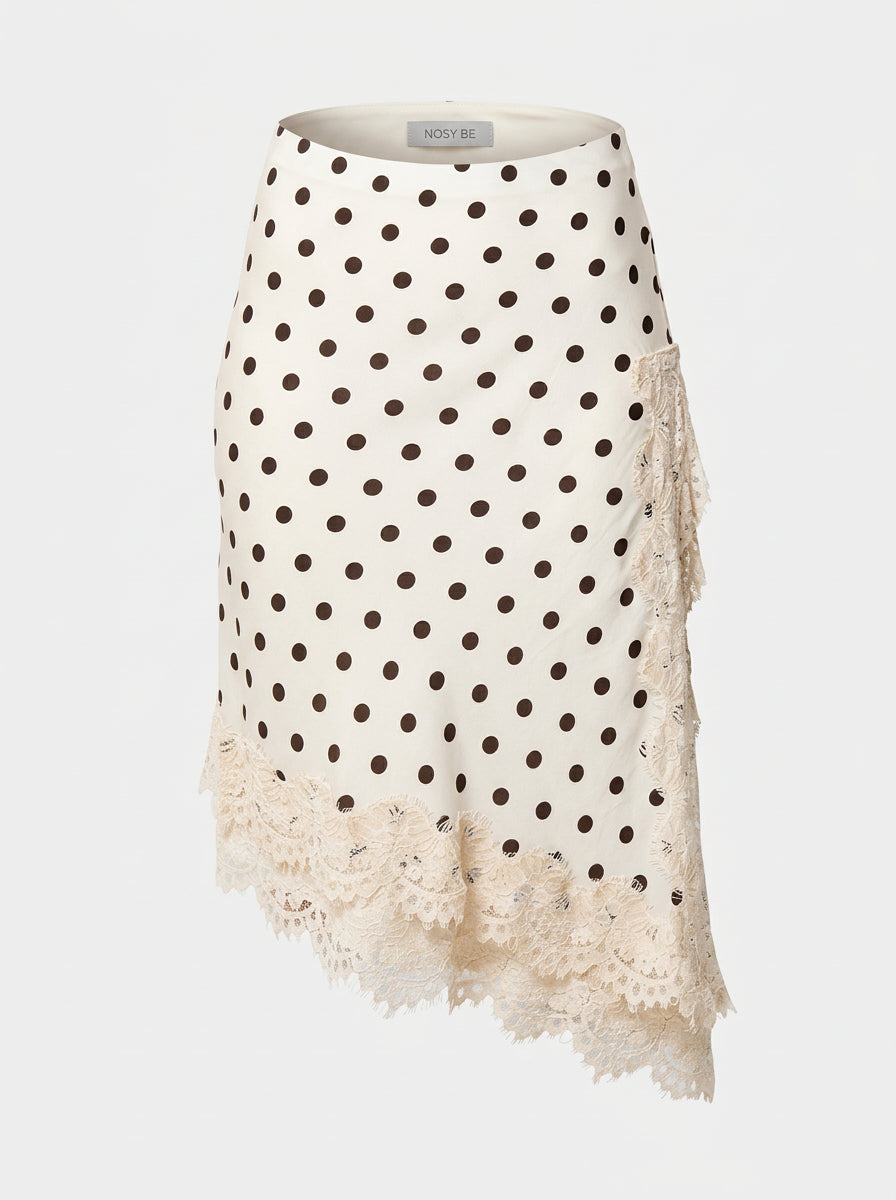 Gonna a Pois con Doppio Strato e Pizzo