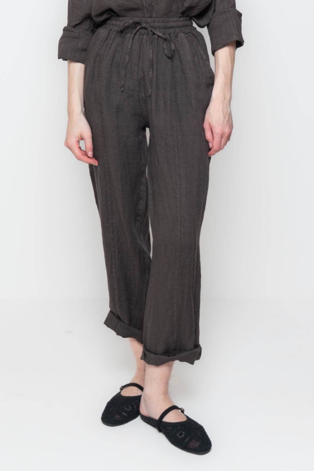 Pantaloni in Lino con Coulisse