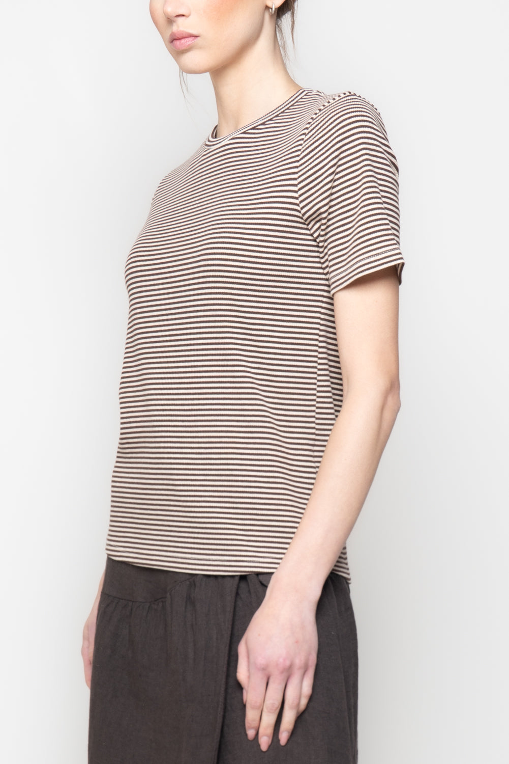 T-shirt Micro-Righe a Costine