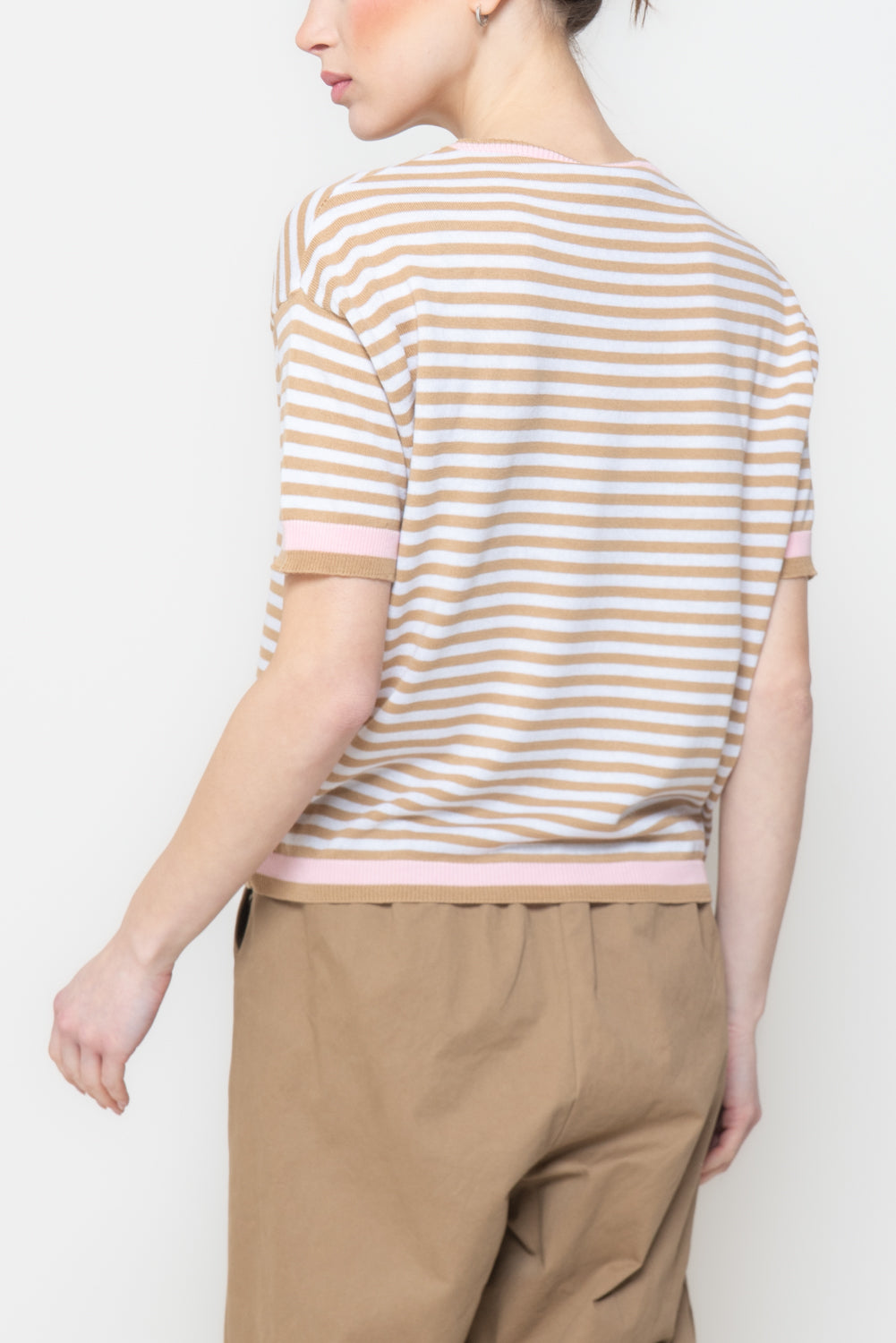 T-shirt in maglia a righe in cotone