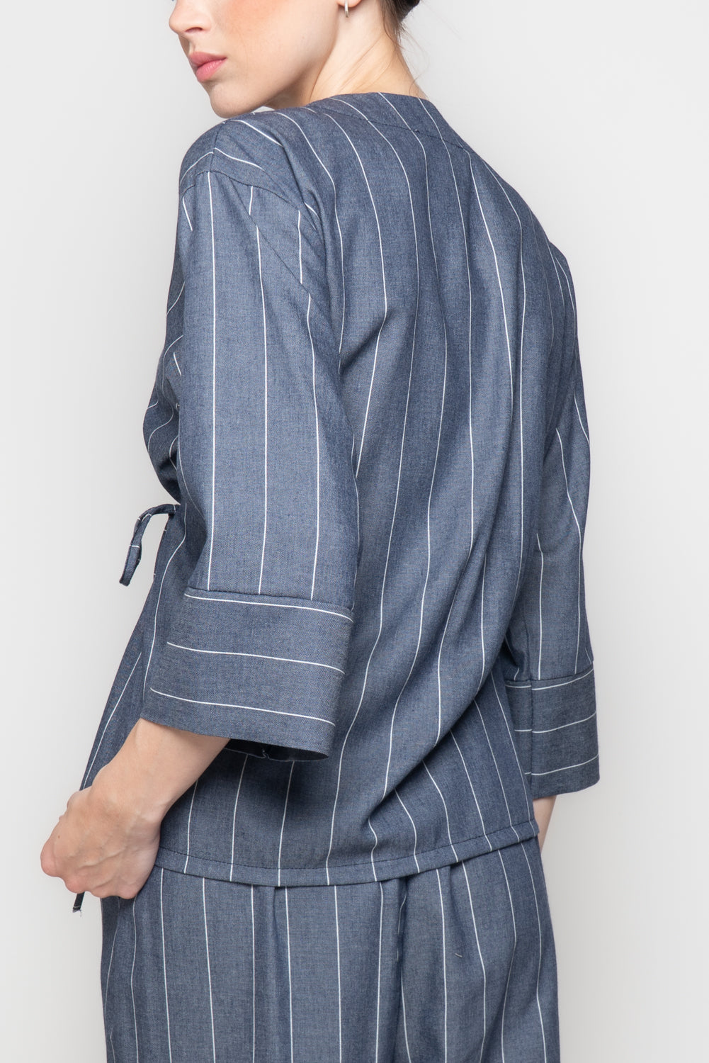 Blusa a Portafoglio Gessata