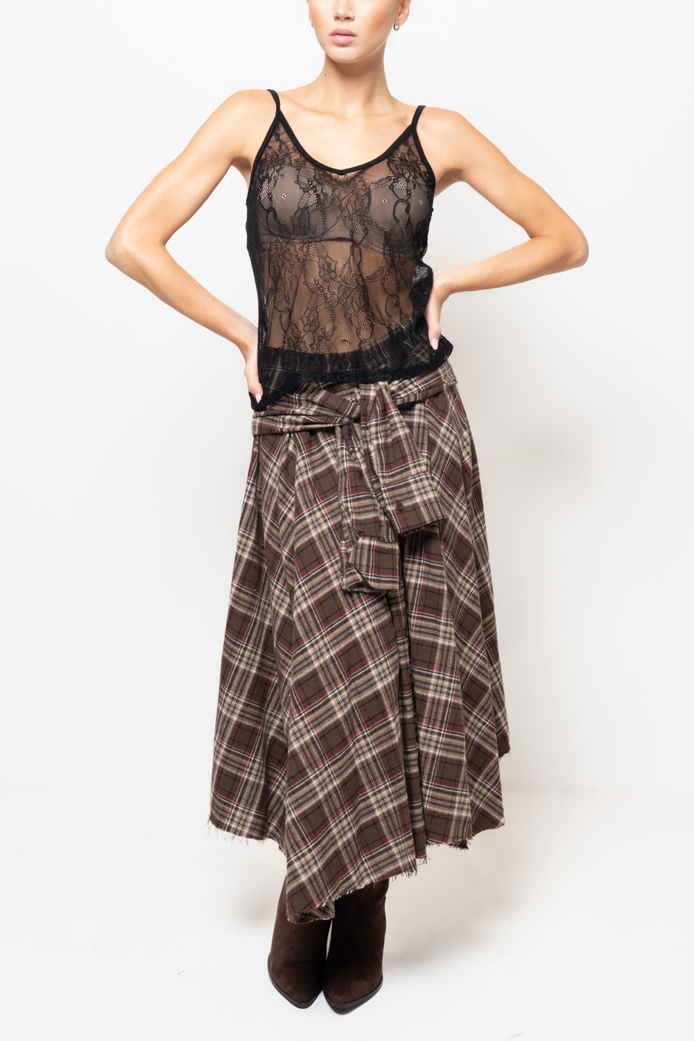 Top in pizzo modello a scatola