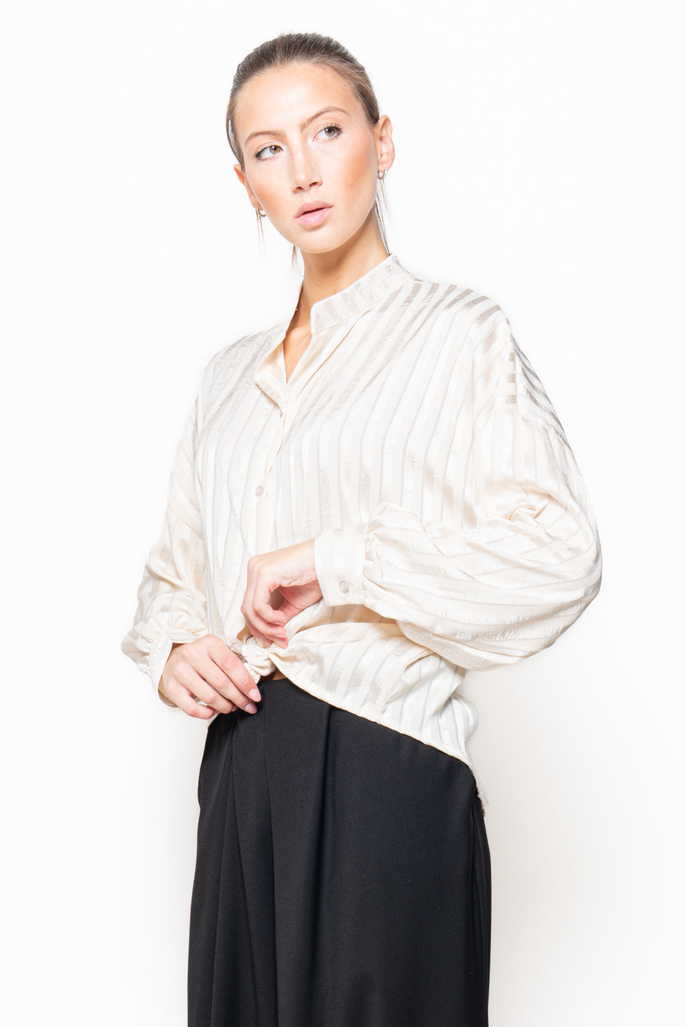 Camicia in tessuto rigato