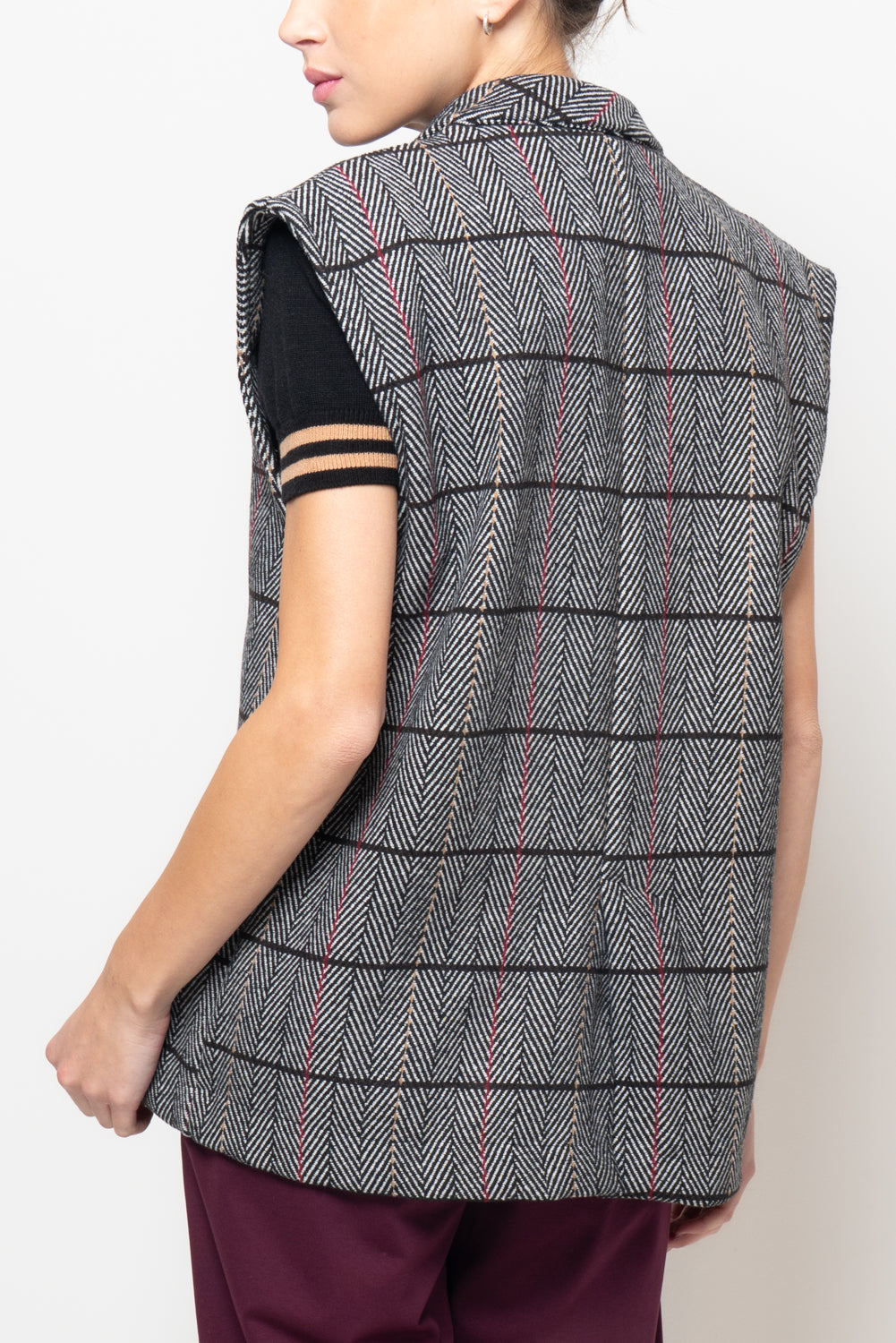 Gilet in tessuto spigato