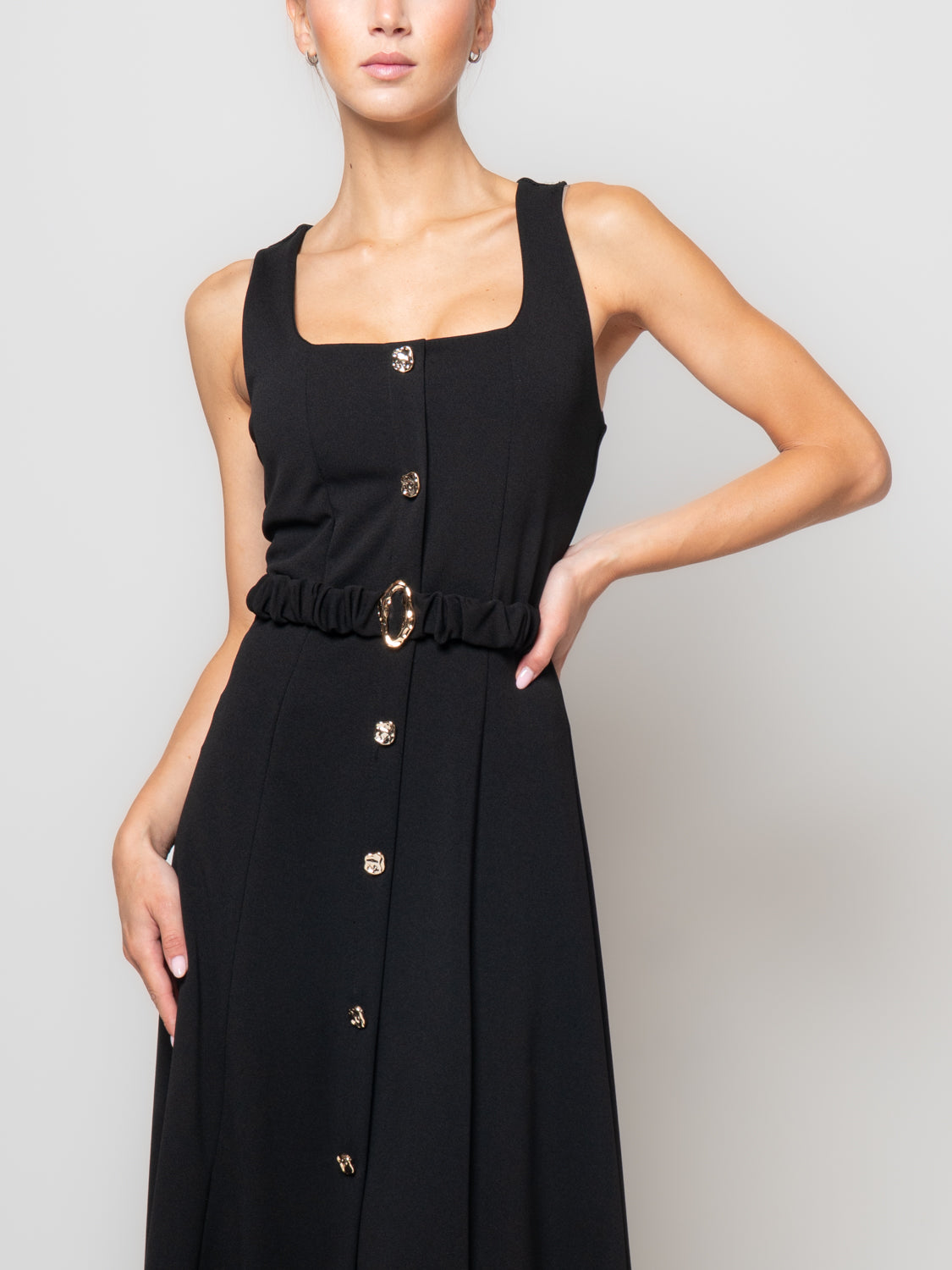 Abito con bottoni argento