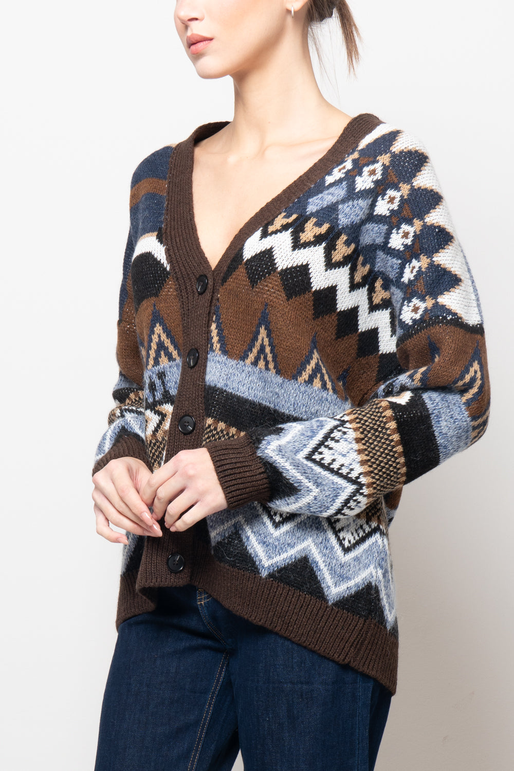 Cardigan fantasia etnica