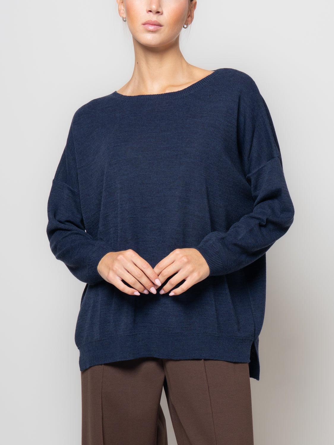 Maglia over misto lana