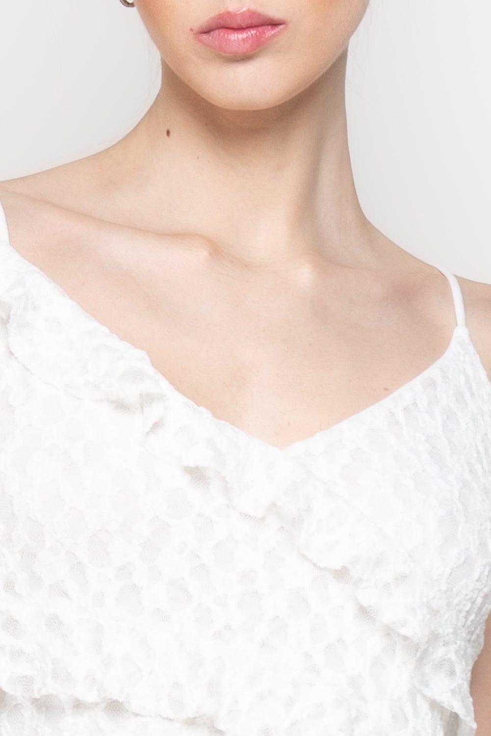 Top in Pizzo crop con Volant