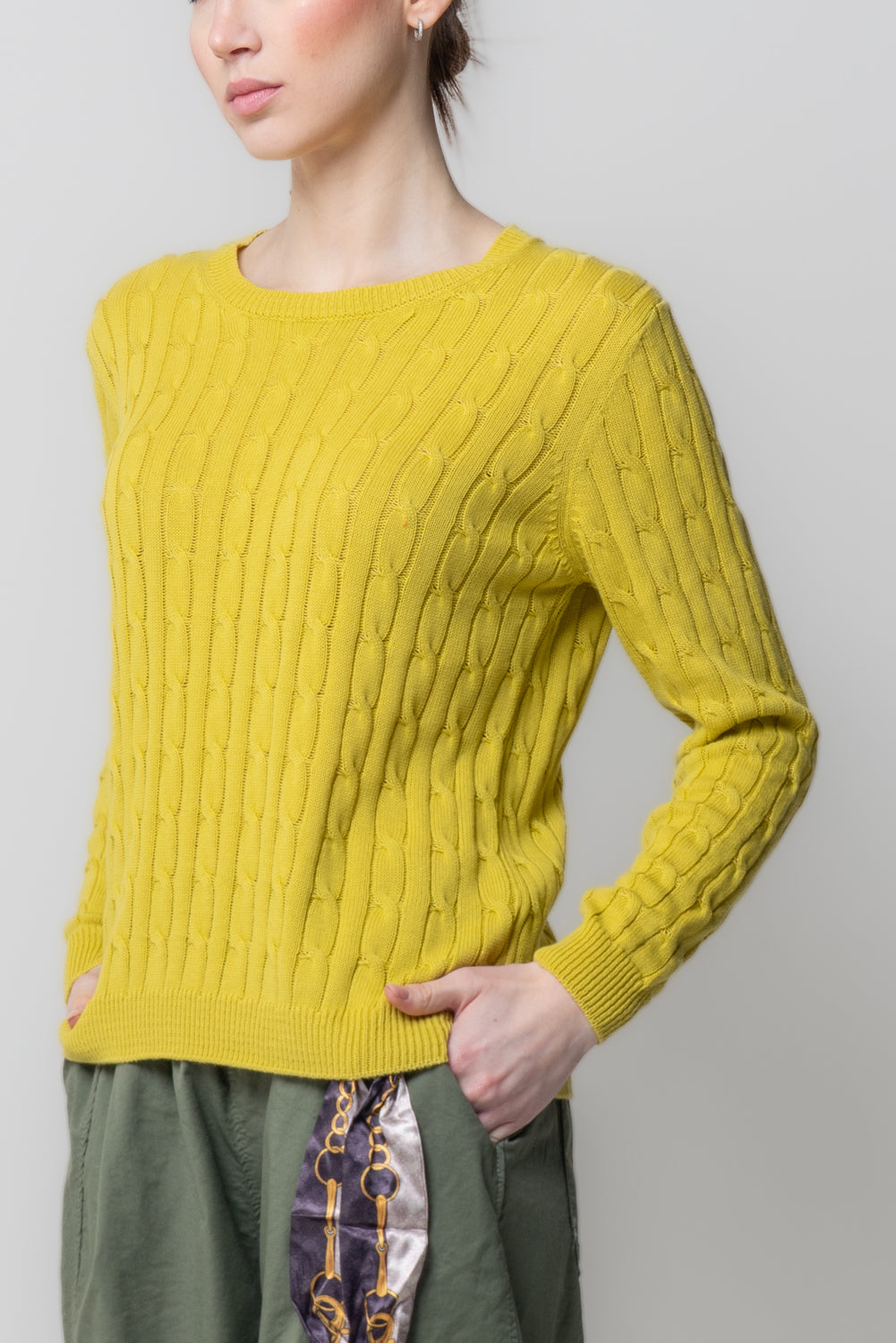 Maglia a Trecce in Cotone Leggero