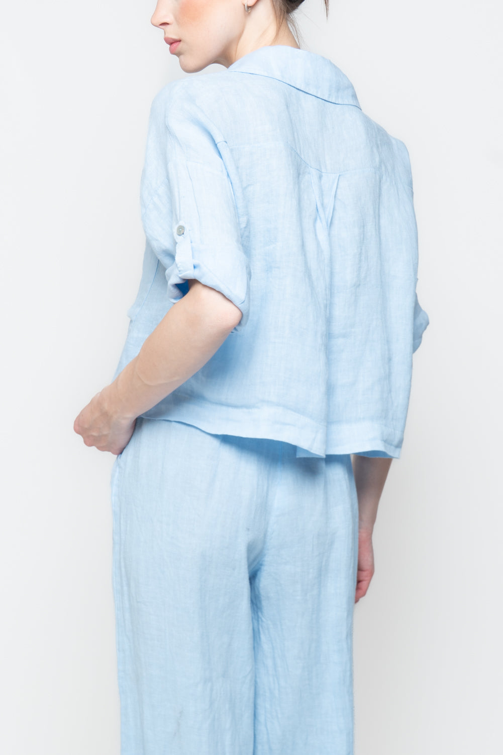 Camicia a scatola 100% lino