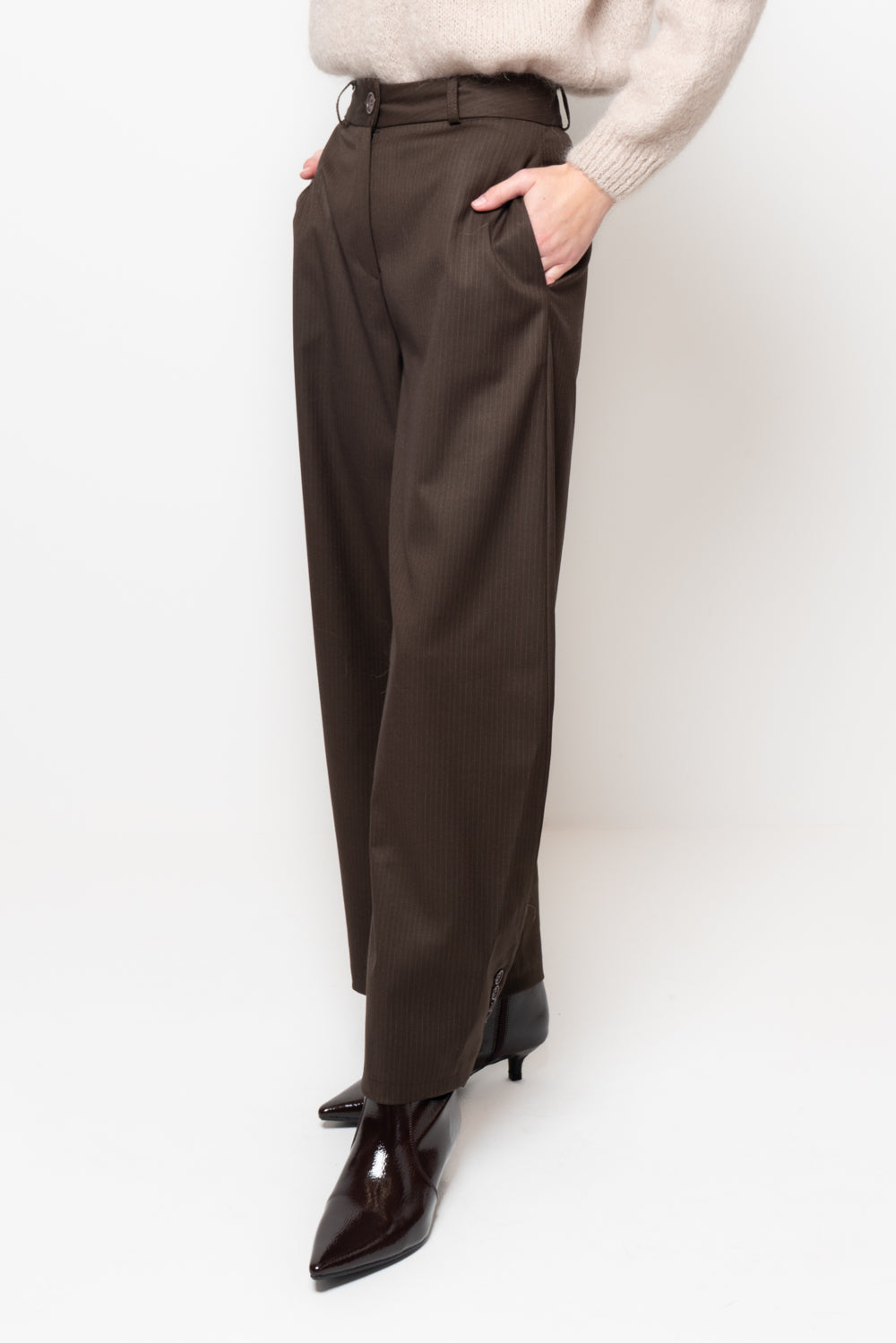 Pantalone barrel gessato