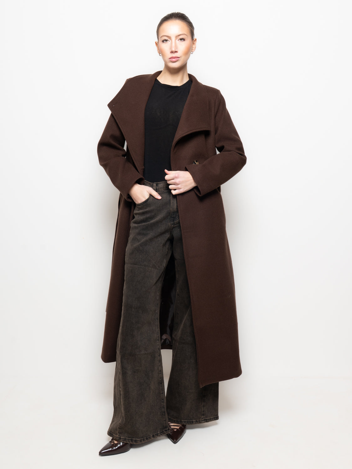Cappotto lungo con cintura