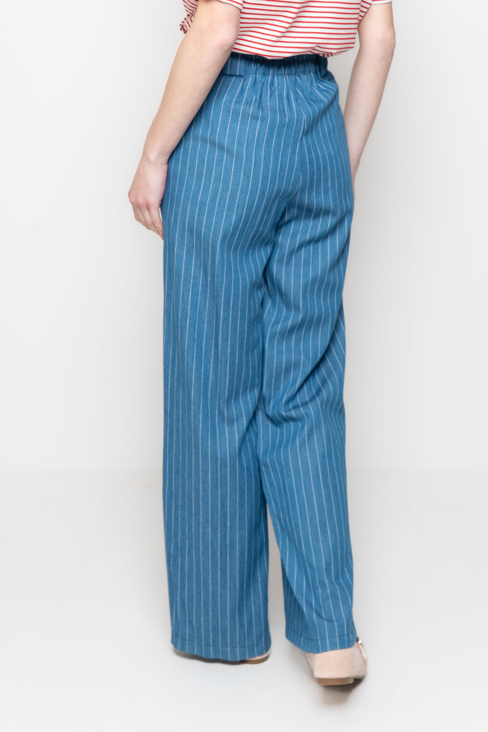 Pantaloni in tessuto gessato