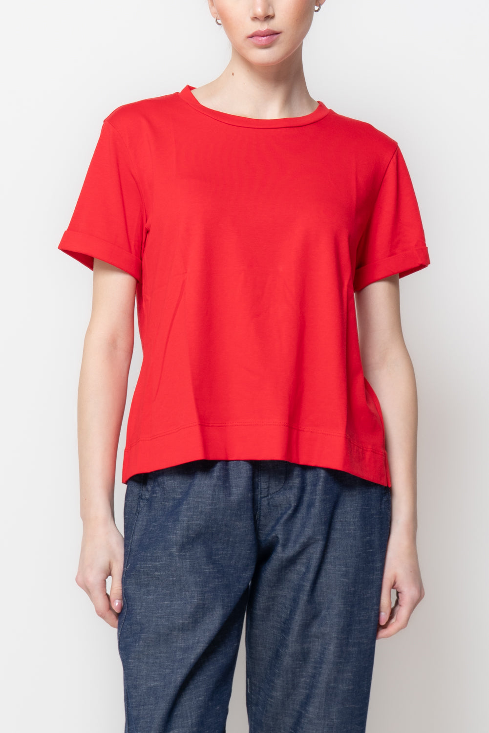T-shirt con risvolto sulla manica