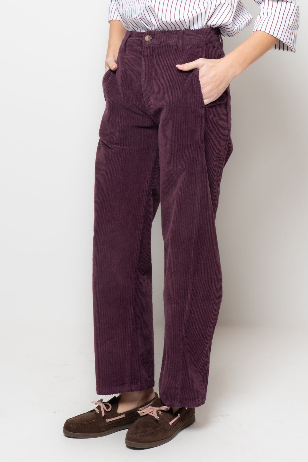 Pantaloni barrel in velluto