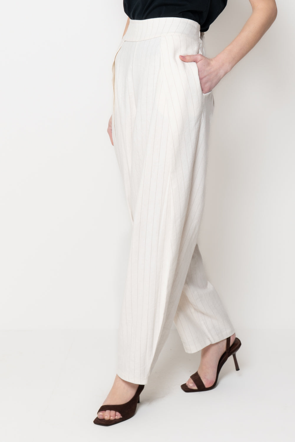Pantalone Barrel-Leg Gessato