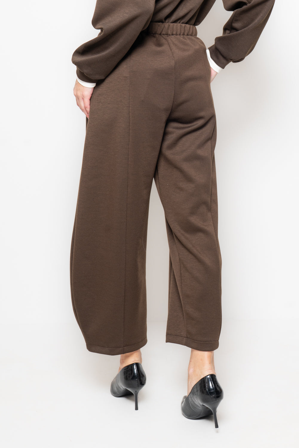 Pantalone barrel in ecopelle