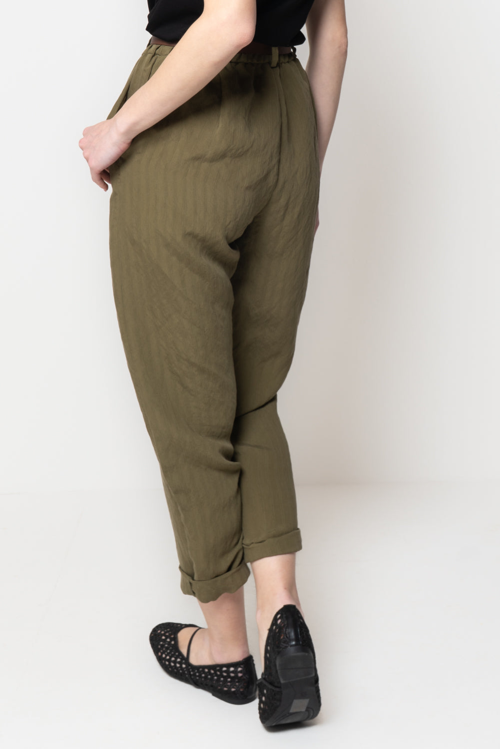 Pantalone a Sigaretta a Trama Rigata