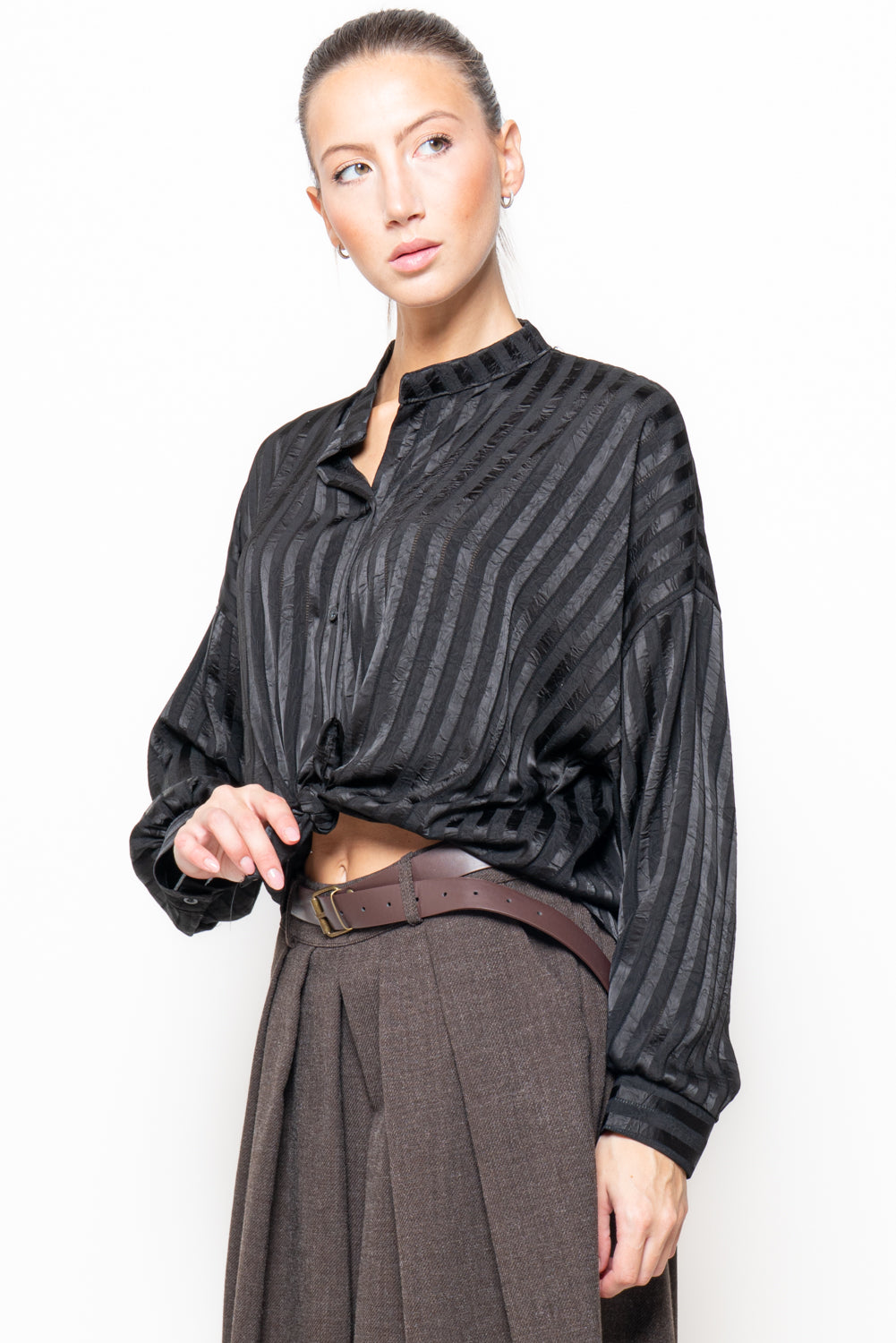Camicia in tessuto rigato