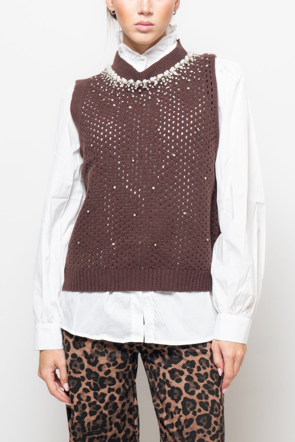 Camicia e gilet con strass