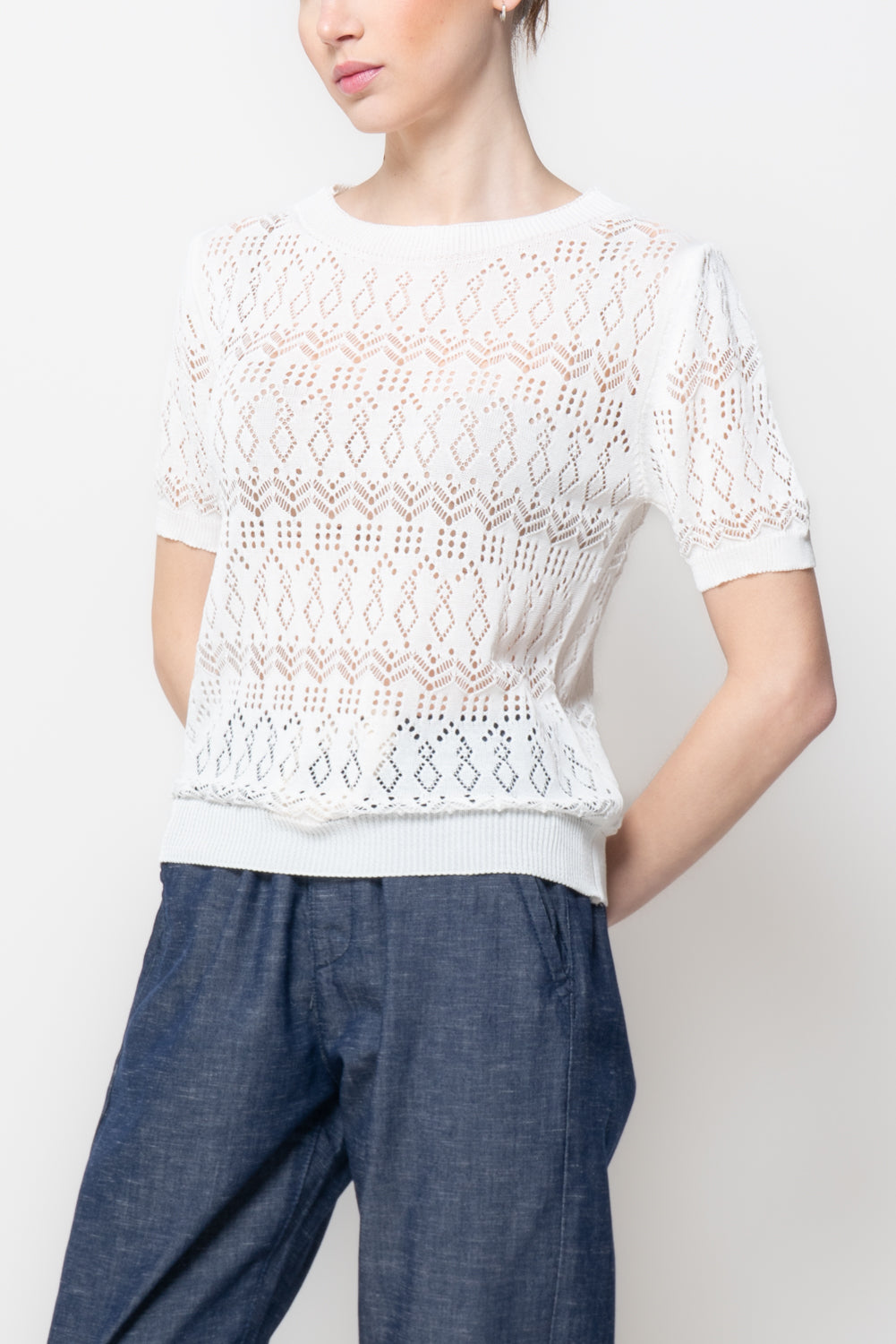 T-shirt in Maglia Traforata